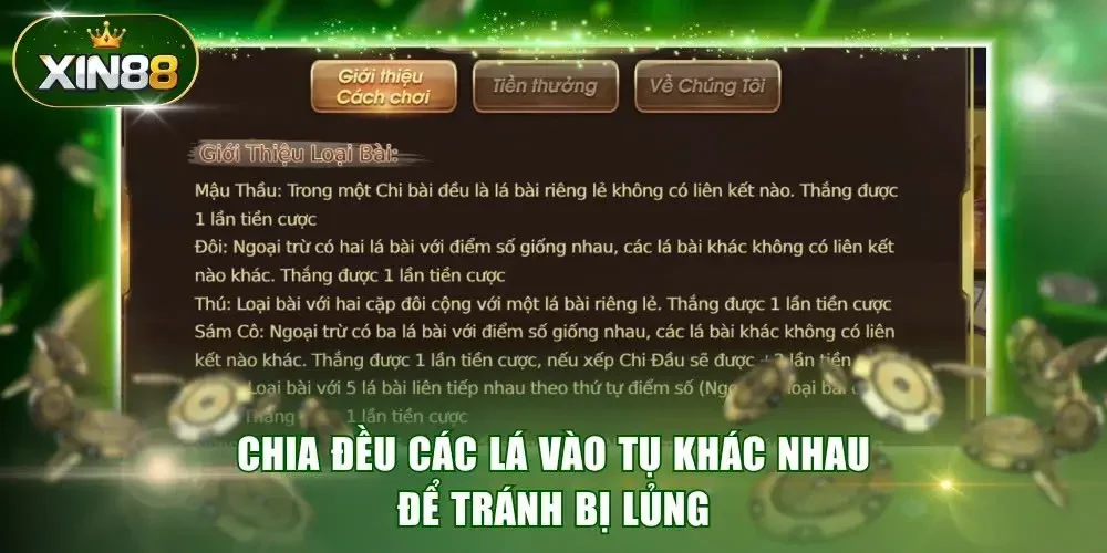 Mẹo chơi Mậu Binh hiệu quả dàn đều bài vào các tụ